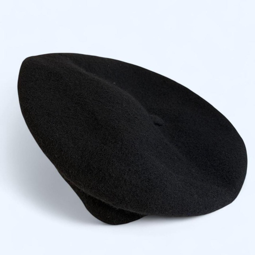 Parisian Black French Beret One Size Dark Academia Coquette - Picture 2 of 5